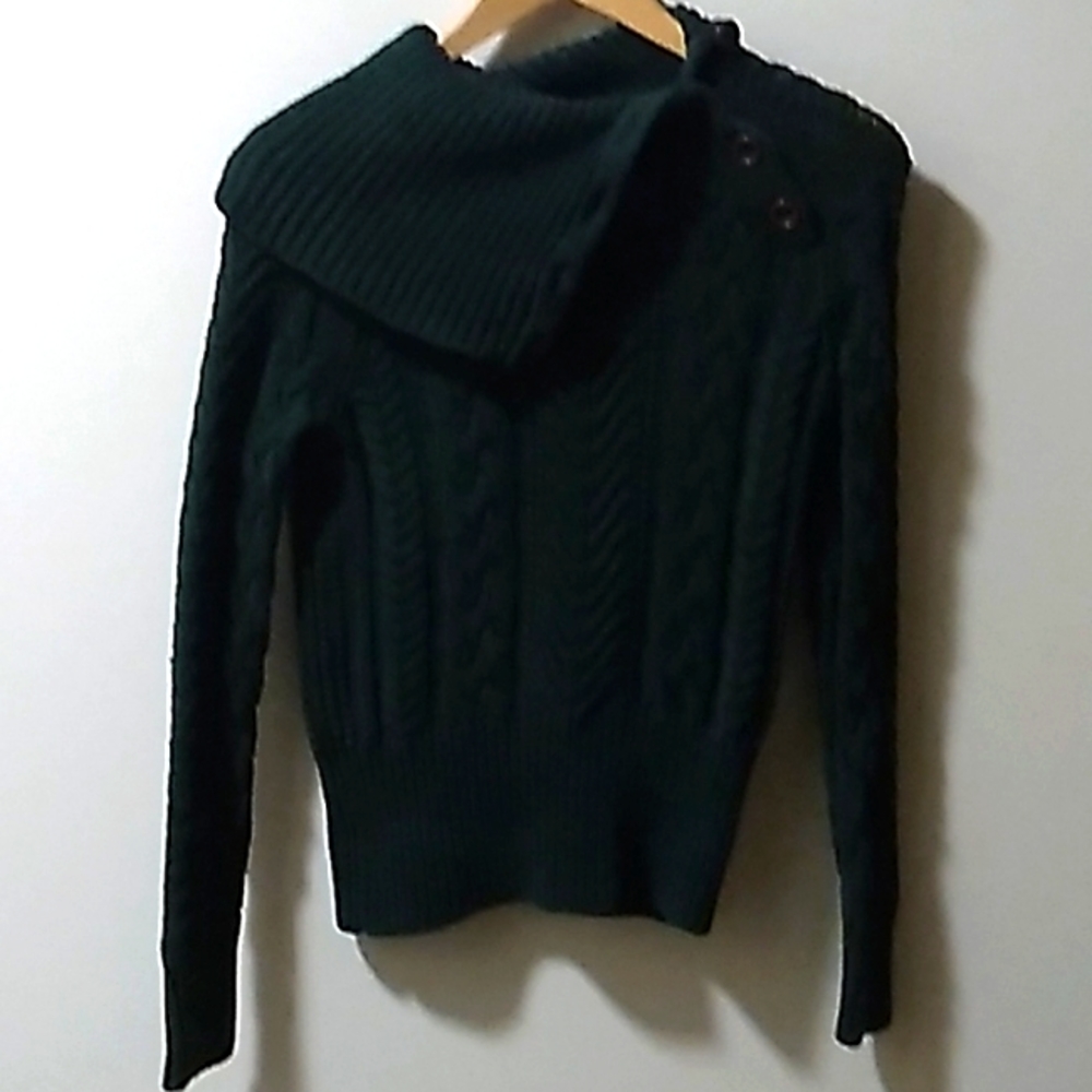 MODA Forest Green and Brown Cottagecore Dark Academia Style Size Small Sweater